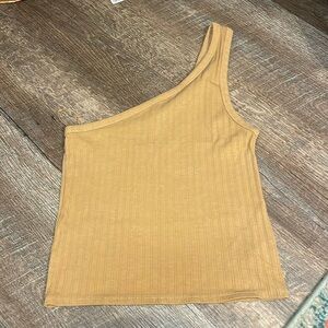 American Eagle outfitters one shoulder, tank top size medium, tan